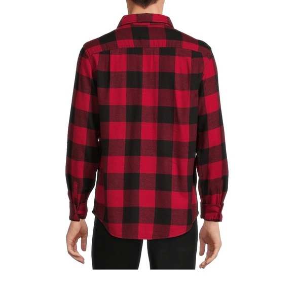Faded Glory Mens Flannel Button Down Shirt Long Sleeve Buffalo Check Size L - Picture 9 of 10